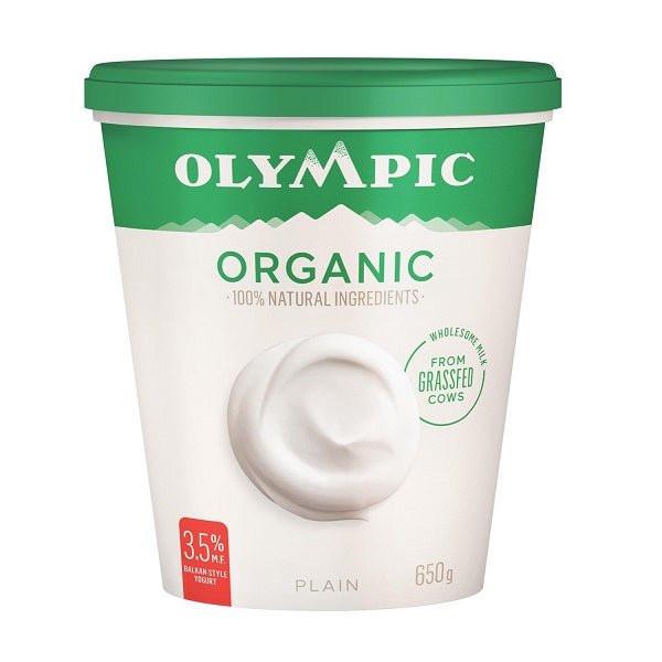 Olympic Organic 3.5% Plain Yogurt, 650gr