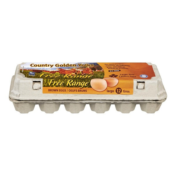 Country Golden Yolks Free Range Eggs, 12CT