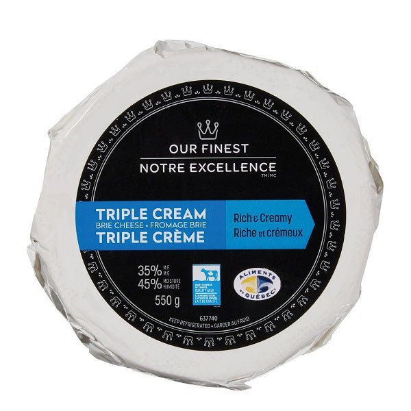 Our Finest 35% M.F. Triple Cream Brie Cheese 550 g