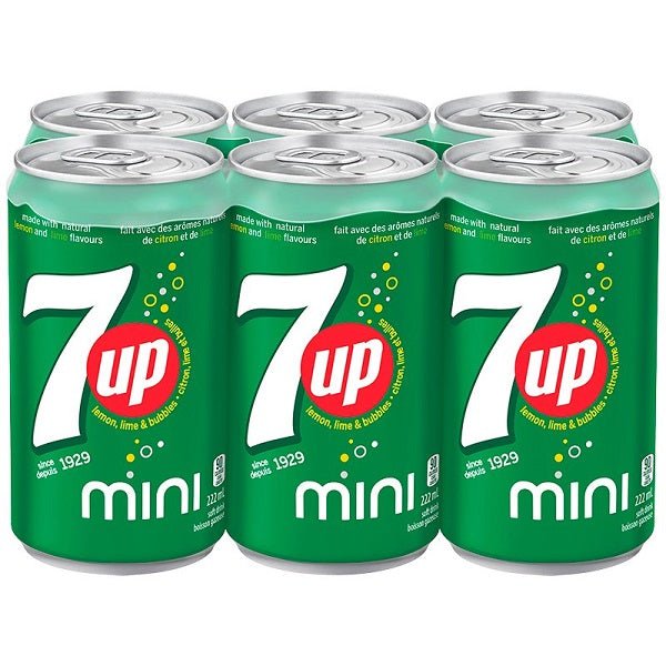 7UP Soft Drink, Mini Cans,  6 Pack 222mL