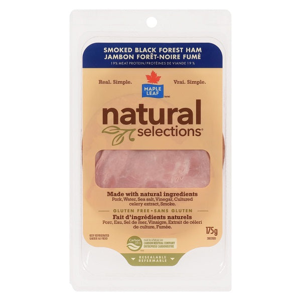 Maple Leaf Natural Selections Sliced Black Forest Deli Ham Smoked 175g
